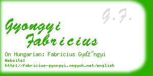 gyongyi fabricius business card